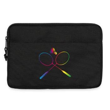 colorful badminton badminton with badminton racket - Laptop bag 13" - black - Front