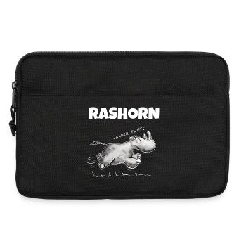 Rennendes Nashorn Rashorn Wortspiel - Laptoptasche 13" - Schwarz - Vorne