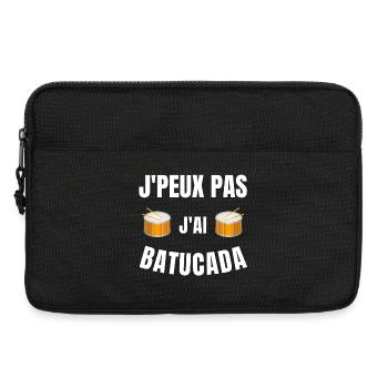 batucada, Brésil, tambour, percussion - Sacoche pour ordinateur portable 13 pouces - noir - Devant
