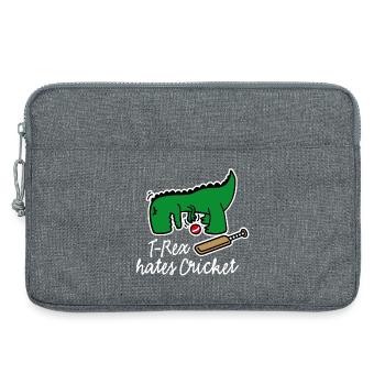 Joueur de cricket dinosaure, T-Rex déteste le cricket - Sacoche pour ordinateur portable 13 pouces - gris chiné - Devant