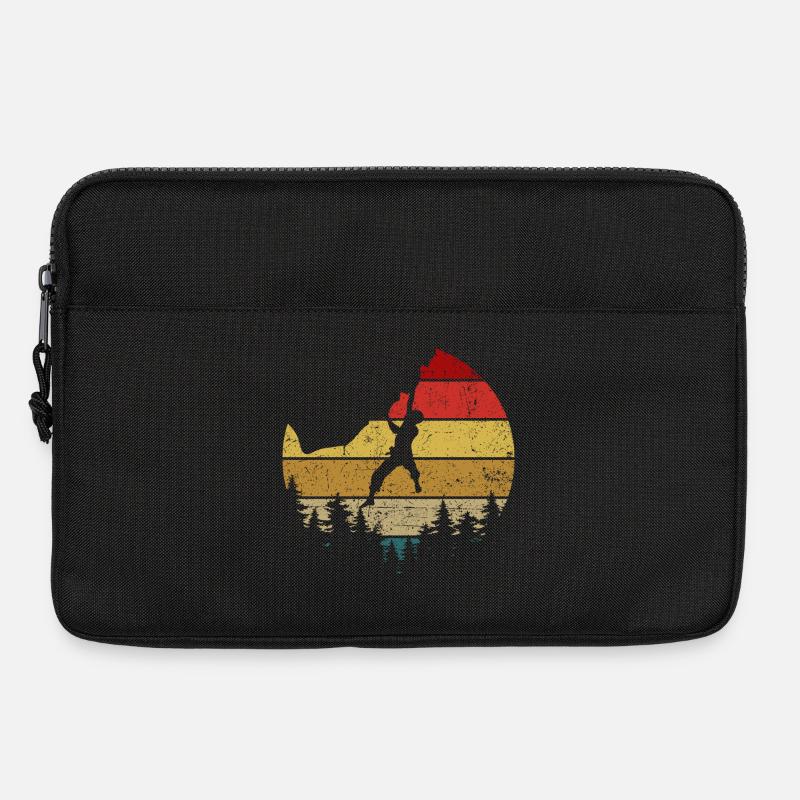 Climber Sunset Retro Silhouette - Laptoptasche 13" - Schwarz