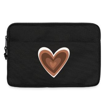 Cœur brun - Sacoche pour ordinateur portable 13 pouces - noir - Devant