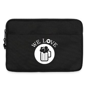 we love beer bier Krug Symbol Illustration Logo - Laptoptasche 13" - Schwarz - Vorne