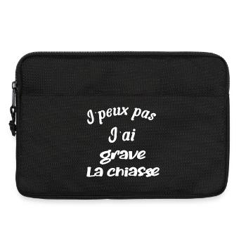 j'peux pas, j'ai grave la chiasse humour - Sacoche pour ordinateur portable 13 pouces - noir - Devant