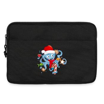 Oktopus hat Spaß und Plätzchen zu Weihnachten - Laptoptasche 13" - Schwarz - Vorne