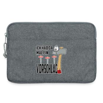 Lustige Vorschlag Hammer - Laptoptasche 13" - Grau meliert - Vorne