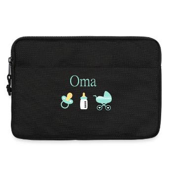 Opa 2026 Geburt Junge Vorlage personalisierbar - Laptoptasche 13" - Schwarz - Vorne