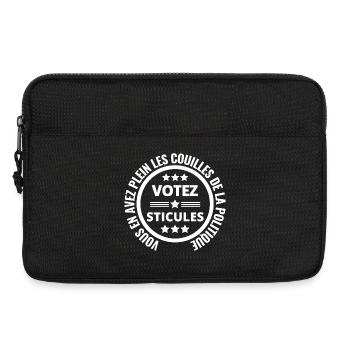 politique, politicien, marre de la politique - Sacoche pour ordinateur portable 13 pouces - noir - Devant