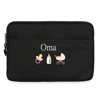 Oma 2023 Geburt Mädchen Vorlage personalisierbar - Laptoptasche 13" - Schwarz - Vorne