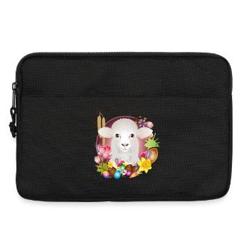 Das Schaf oder Lamm als Frühlings & Ostern Motiv - Laptoptasche 13" - Schwarz - Vorne