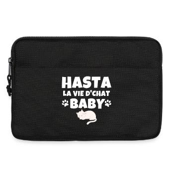 chat, amoureux des chats, chat humour - Sacoche pour ordinateur portable 13 pouces - noir - Devant