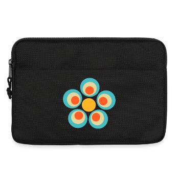 Blume hellblau blaue Blume Blumen blau rot Hippie - Laptoptasche 13" - Schwarz - Vorne