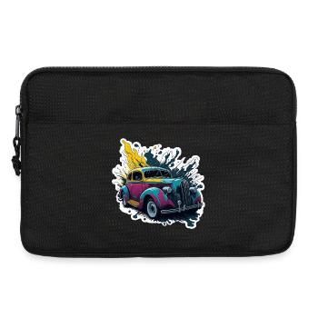 Farbiger Oldtimer Spritzer - Laptoptasche 13" - Schwarz - Vorne