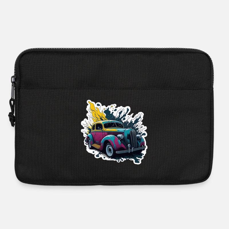 Farbiger Oldtimer Spritzer - Laptoptasche 13" - Schwarz