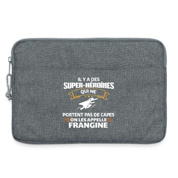 Super-Héroïne Frangine T-Shirt Empowerment - Sacoche pour ordinateur portable 13 pouces - gris chiné - Devant