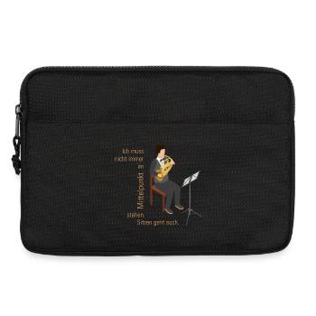 Ich muss nicht immer im Mittelpunkt stehen | HORN - Laptoptasche 13" - Schwarz - Vorne