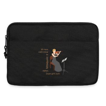 Geigerin Ich muss nicht immer im Mittelpunkt stehn - Laptoptasche 13" - Schwarz - Vorne