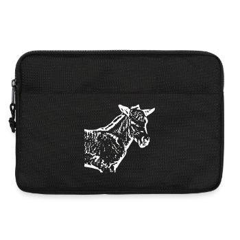cheval blanc cheval blanc t-shirt cadeau cavalier - Sacoche pour ordinateur portable 13 pouces - noir - Devant