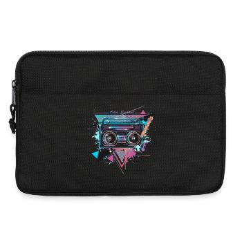 Kassetten Recorder im 80er Neon Graffiti Look - Laptoptasche 13" - Schwarz - Vorne