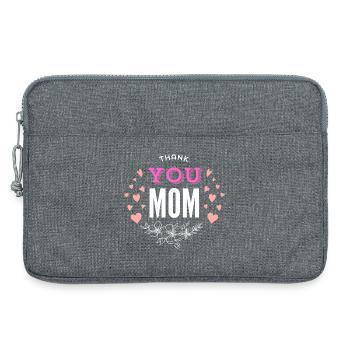 Merci maman, fête des mères - Sacoche pour ordinateur portable 13 pouces - gris chiné - Devant