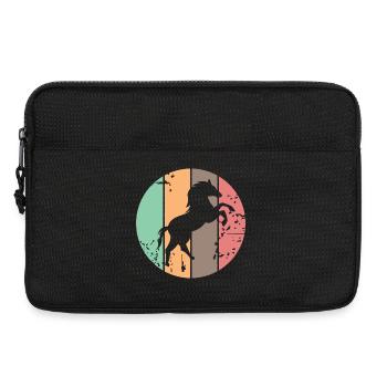 Icônes d’illustration d’animaux de galop de chevaux de couleurs rétro - Sacoche pour ordinateur portable 13 pouces - noir - Devant