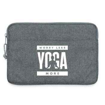 Citation amusante de yoga - Sacoche pour ordinateur portable 13 pouces - gris chiné - Devant