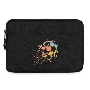 ballon de football rétro déchiqueté vintage couleurs icône - Sacoche pour ordinateur portable 13 pouces - noir - Devant