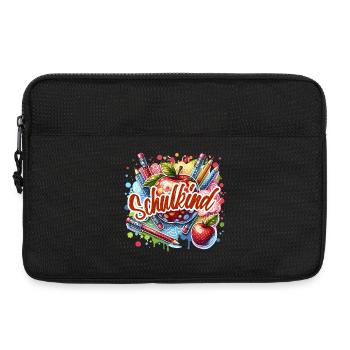 Schulkind Apfel Stift Schulanfänger 2026 - Laptoptasche 13" - Schwarz - Vorne