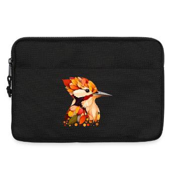schöner Specht, gestaltet aus bunten Blättern - Laptoptasche 13" - Schwarz - Vorne