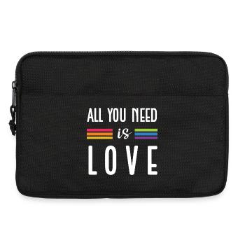 Mois de la fierté LGBTQ - Tout ce dont vous avez besoin, c’est de l’amour - Sacoche pour ordinateur portable 13 pouces - noir - Devant