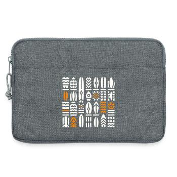 Abstract Surf and Wave Patterns - Laptop bag 13" - heather grey - Front