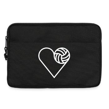 Volleyball Coeur Amour Volleyball Joueur De Volleyball Logo De Plage - Sacoche pour ordinateur portable 13 pouces - noir - Devant