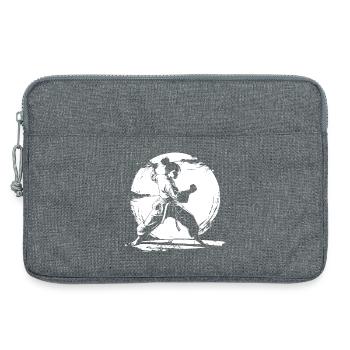 Karate Girl Drawing - Laptop bag 13" - heather grey - Front