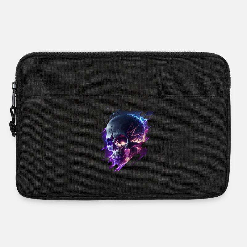 Neon-Kriegs Skull Design - Laptoptasche 13" - Schwarz
