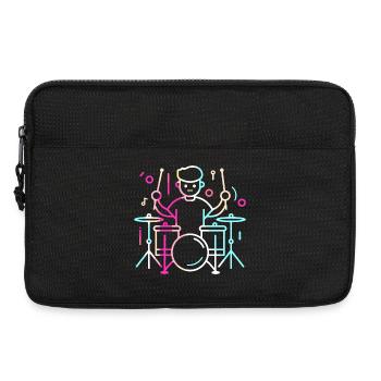 Drummer Junge Zeichnung - Laptoptasche 13" - Schwarz - Vorne