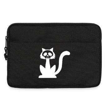 White Cat Skull - Laptop bag 13" - black - Front