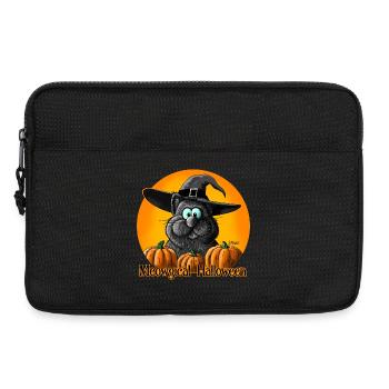 Chat d'Halloween avec chapeau de sorcière - Sacoche pour ordinateur portable 13 pouces - noir - Devant