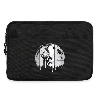 lune astronaute fusée spatiale graffiti logo rétro - Sacoche pour ordinateur portable 13 pouces - noir - Devant