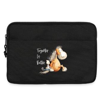 Together Is Better Pferde Pferdefreund Geschenk - Laptoptasche 13" - Schwarz - Vorne