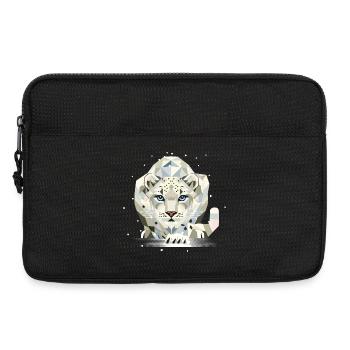Schneeleopard – Starke Eleganz in der Wildnis - Laptoptasche 13" - Schwarz - Vorne