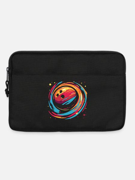 Retro Bowlingkugel - Laptoptasche 13" - Schwarz