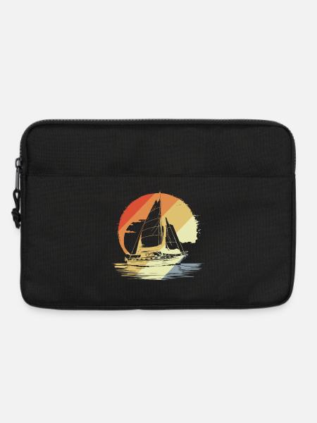 Vintage Segeln Skizze - Laptoptasche 13" - Schwarz