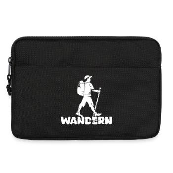hiking hiker outdoor nature mountains icon logo - Laptop bag 13" - black - Front