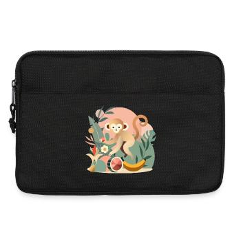Verspielter Affe mit tropischen Früchten - Laptoptasche 13" - Schwarz - Vorne