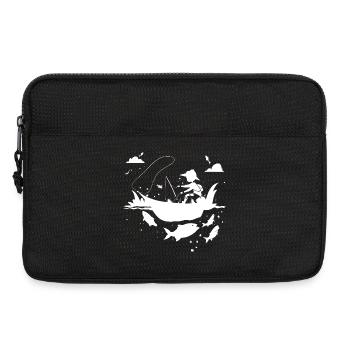 Angeln Comic Look - Laptoptasche 13" - Schwarz - Vorne