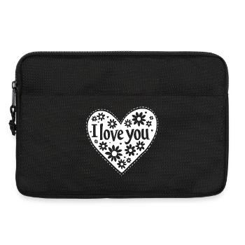 Ich liebe dich, Weiß - Laptoptasche 13" - Schwarz - Vorne