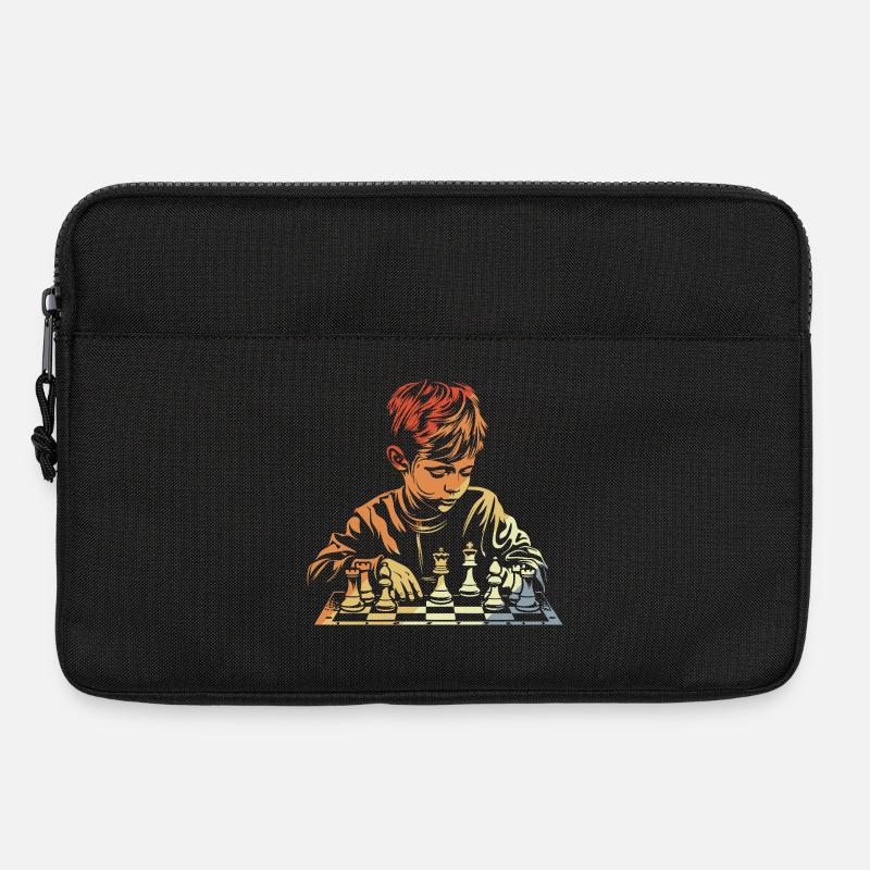 Vintage Schach Junge - Laptoptasche 13" - Schwarz