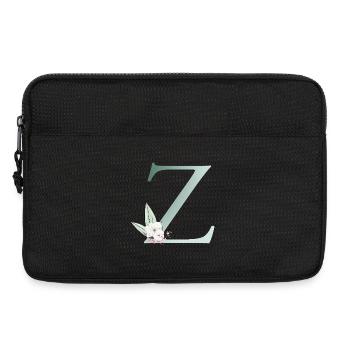 Z Monogram, Floral, Personnalisable - Sacoche pour ordinateur portable 13 pouces - noir - Devant