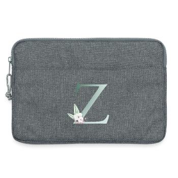 Z Monogramm, Floral, personalisierbar - Laptoptasche 13" - Grau meliert - Vorne
