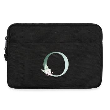 O Monogramm, Floral, personalisierbar - Laptoptasche 13" - Schwarz - Vorne